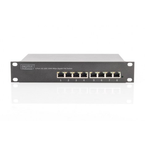 Digitus | 8-port Gigabit Ethernet PoE switch | DN-95317 | Unmanaged | Rackmountable | 10/100 Mbps (RJ-45) ports quantity | 1 Gbp - 3